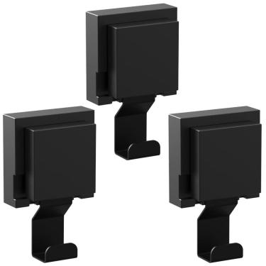 Imagem de Kit 3 Cabides De Parede Gancho Com Ventosa Preto F.Max