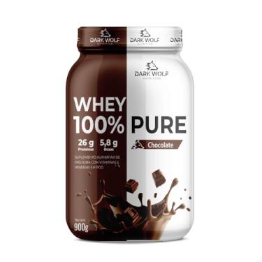 Imagem de Whey 100% Pure 900g Pote - Dark Wolf Nutrition Proteína por Dose – Pós-Treino com BCAAs – Suplemento Alimentar para Ganho de Massa Muscular (900g, Chocolate)