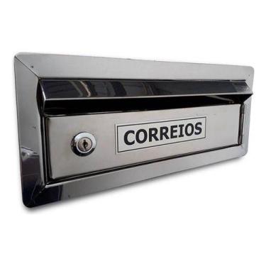 Imagem de Caixa Correio Inox 304 Muro Frontal C/15 Cm Prof. Escovado - CASINOX, 