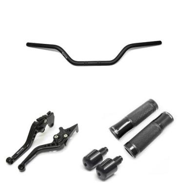 Imagem de Kit Guidão 22mm Manopla v2 Manete Cg150 A Disco Cb250f - Stark Race, P