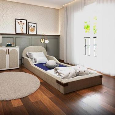 Imagem de Cama Infantil Montessoriana Mavi Bouclé Bege e Caramelo - Modern