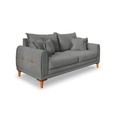 Imagem de Sofá 3 Lugares Lisboa Veludo Cinza Chumbo 200 cm - Modern