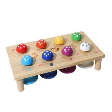 Imagem de Milageto Sinos de oito tons com pressão manual, brinquedo de melodia, aprendizagem musical, ensino, pré-escola, coordenação olho-mão, sinos de mão, musicais