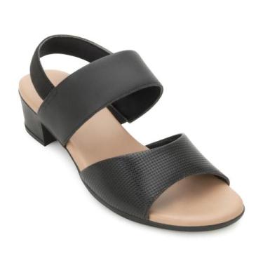 Imagem de Sandália Salto Bloco Usaflex PN US25-PA02002, Preto, Nude, 37