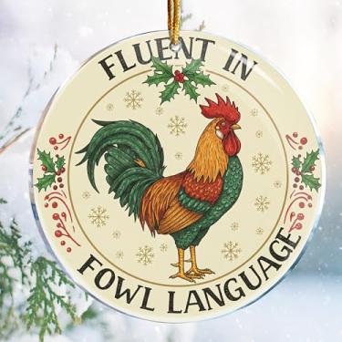Imagem de Decorações de Natal - acrílico de 9 cm - presentes impertinentes mordazes - Elefante branco - meias (frango fluente em linguagem de aves 2)