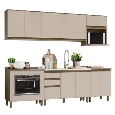 Imagem de Cozinha Modulada Connect 10 Peças Duna/cristal Com Balcão Forno De Embutir - Móveis Henn Duna/cristal