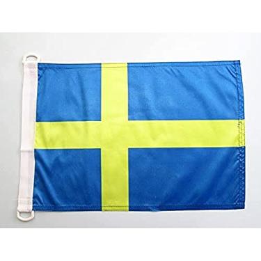 Imagem de AZ FLAG Bandeira Nautica da Suecia 18 '' x 12 '' - Bandeiras Suecas 30 x 45 cm - Banner 12x18 pol. Para Barco