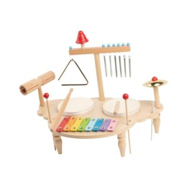 Imagem de YIJU Instrumento musical para bebês, bateria infantil, instrumentos de percussão multifuncionais, mesa musical para crianças, meninos e meninas de 1 a 6