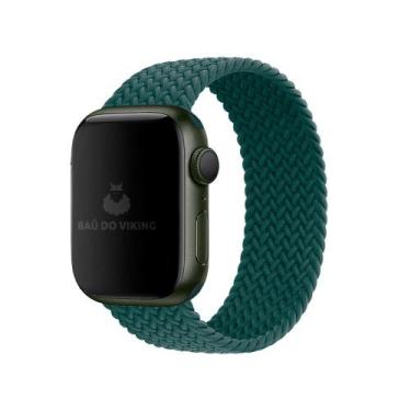 Imagem de Pulseira Loop Solo Trançada Verde Floresta Compatível Com Apple Watch 