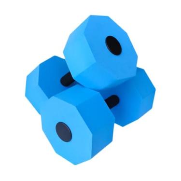 Imagem de oshhni 2 peças halteres aquáticos pesos de água profissionais versáteis leves EVA pesos de piscina halteres para piscina fitness, Azul