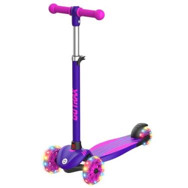Imagem de Gotrax KS1 Scooter infantil, rodas iluminadas por LED e 3 guidões de altura ajustável, plataforma antiderrapante inclinada para dirigir e larga, scooter de 3 rodas para meninos e meninas de 2 a 8 anos