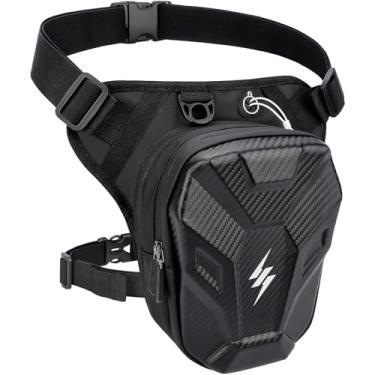 Imagem de GXCROR Bolsa de perna de motocicleta, bolsa de coxa, pochete de coxa, bolsa feminina masculina para corrida, bicicleta, ciclismo, equitação, caminhadas, acampamento, pesca, viagens ao ar livre