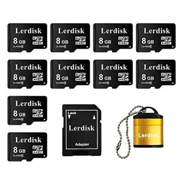 Imagem de Lerdisk Cartão Micro SD Atacado de Fábrica 8GB U1 Pacote de Micro SDHC UHS-I C10 a granel de 10 polegadas com adaptador SD Produzido por Licença Autorizada (8GB)