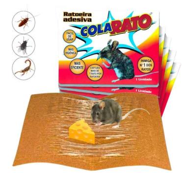 Imagem de Kit com 5 Folhas Para Controle de Pragas Cola Adesiva Pega Tudo Kit Hi