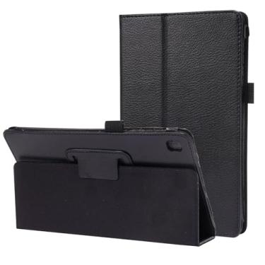 Imagem de Generic Capa fina dobrável com suporte para Samsung Galaxy Tab A7 10.4 SM-T500/T505/T507/T503 (2020), fecho magnético leve, de couro PU, flip à prova de choque, capa inteligente preta