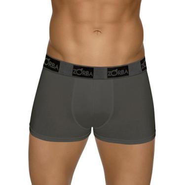 Imagem de Cueca Boxer Zorba 717 Algodão Forro Frontal Cós Elástico, Chumbo, M