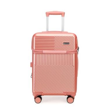Imagem de Mala De Viagem Bordo Bagagem 10kg De Mão Rígida 360 Anac USB Cadeado (Rosa)