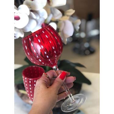 Imagem de Unidade Taca Vinho De Vidro Orquidea Vermelho Wolff