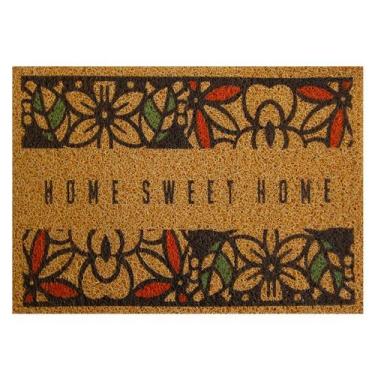 Imagem de Tapete Porta Entrada Casa Capacho Vinil Terral Flores 40x60c - Kapazi