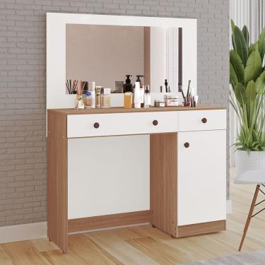 Imagem de Penteadeira Diva 100% MDF Tuboarte 1 Porta 2 Gavetas e Espelho