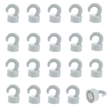 Imagem de Ganchos magnéticos JINGZHAN, pacote com 20, cinza para quadro branco e