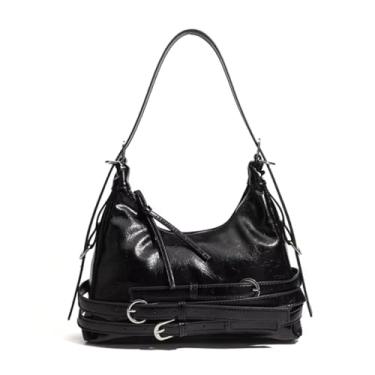 Imagem de ALWY Bolsa Feminina Couro Alça Transversal Fechamento Zíper, Moderna, Luxuosa, Estilosa, Casamento, Passeio (Preto)