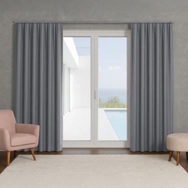 Imagem de Cortina Blackout para Trilho Suíço 600x270cm 2 Partes em Tecido 85% Bl