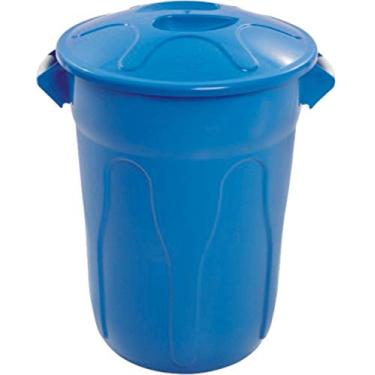 Imagem de LIXEIRA PLASTICA REDONDA AZUL COM TAMPA 100L CR100A - JSN