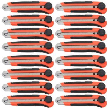 Imagem de Kit 16 Estilete Profissional 25Mm Trava Cabo Emborrachado