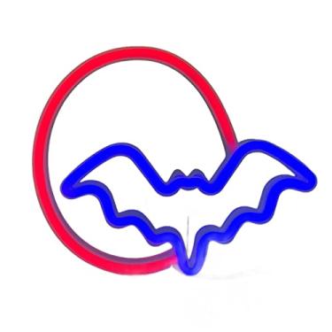 Imagem de Aqur2020 Halloween Neon Sign Moon Bat LED Neon Light Decorações Halloween Neon Lights USB Alimentado por Bateria para Wall Decor Room Bar Party (1)