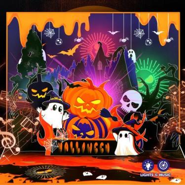 Imagem de Cartão comemorativo Facraft Halloween 3D Pop-Up Lights Music