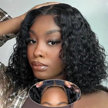 Imagem de Peruca Pinketer Wear and Go Bob Human Hair Deep Wave 30cm