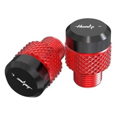 Imagem de Espelhos de motocicleta tampas de parafusos de plugue de furo de espelho compatível com Hornet CB599 CB600F CB600 Goldwing Gl1800 Hornet 600 (vermelho)