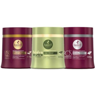 Imagem de Kit Cronograma Haskell Cabelos Alisados Liso Com Força + Pós Progressi