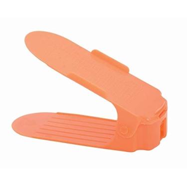 Imagem de Kit 10 Organizadores de sapato, saltos e tênis com regulagem de altura - Diversas Cores Cor:Laranja