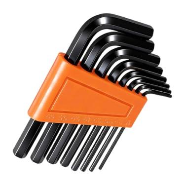 Imagem de QfwdfcTrenz Conjunto de chaves hexagonais – Conjunto de chaves hexagonais Allen métricas em forma de L de 1,5 a 6 mm, conjunto de chaves Allen métricas, em forma de L, preto