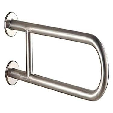 Imagem de Barra de apoio para banheiro, toalheiro, alça de segurança, apoio de braço de aço inoxidável, lavatório, corrimão, vaso sanitário para idosos com deficiência