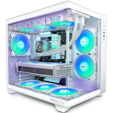 Imagem de Gabinete para PC MUSETEX Y6 ATX Type-C com 6 Ventiladores PWM ARGB e R