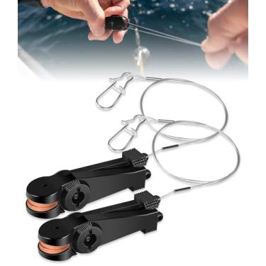 Imagem de DearChan 2250009 Universal Line Downrigger Release | Clipe universal de linha de pesca para pesca em água salgada e água doce | Tensão ajustável 9-10 kg | Operação fácil com uma mão (pacote com 2)