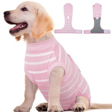 Imagem de Kuoser Traje de recuperação para cães após a cirurgia, terno macio para cirurgia para cães, feminino, antilambida, macacão de coleira eletrônica e alternativa de cone, camisa de recuperação cirúrgica