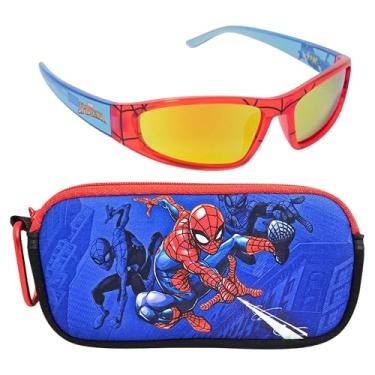 Imagem de ARKAID Óculos de sol do Homem-Aranha com estojo | Conjunto de acessórios oficiais da Marvel | Lentes UV 400 seguras com estojo protetor de zíper para crianças
