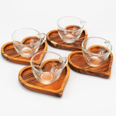 Imagem de Xicara chá com pires de coração para mesa posta