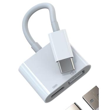 Imagem de Adaptador USB C para USB (2 em 1) Cabo OTG 3.0 Carregador tipo C compatível com Samsung USB-A Leitor de Cartão Flash Drive Câmera para iPhone 16 15 Pro Transferência de Dados Conversor Android para