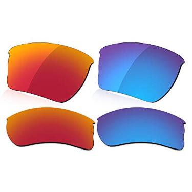 Imagem de LenzReborn Lente polarizada de substituição para óculos de sol Oakley Quarter Jacket OO9200 - vermelho fogo + azul gelo
