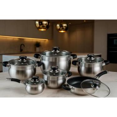 Imagem de Jogo De Panelas Genebra Aço Inox 12 Peças Maravilhoso Inox