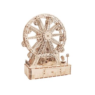 Imagem de Kit de quebra-cabeça Music Box 3D Wooden Ferris Wheel DIY com música