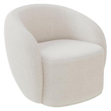 Imagem de Poltrona Para Sala De Estar Giratória Orgânica Garbin K04 Bouclê Bege - Mpozenato