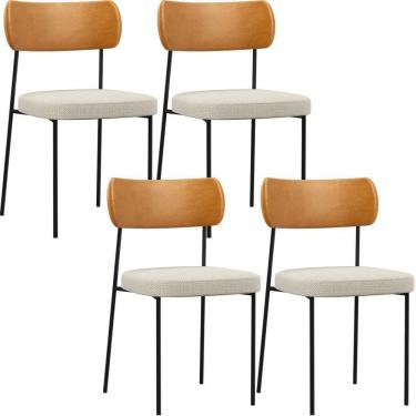 Imagem de Kit 04 Cadeiras Sala De Jantar L02 Whisky Champagne