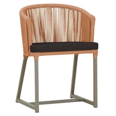 Imagem de Cadeira De Jantar Noronha Alumínio Fendi E9 Trama Original Terra Cota