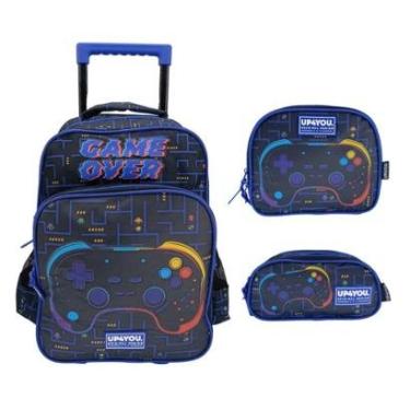 Imagem de Kit Mochila De Rodinha + Lancheira + Estojo Game 42122-Masculino